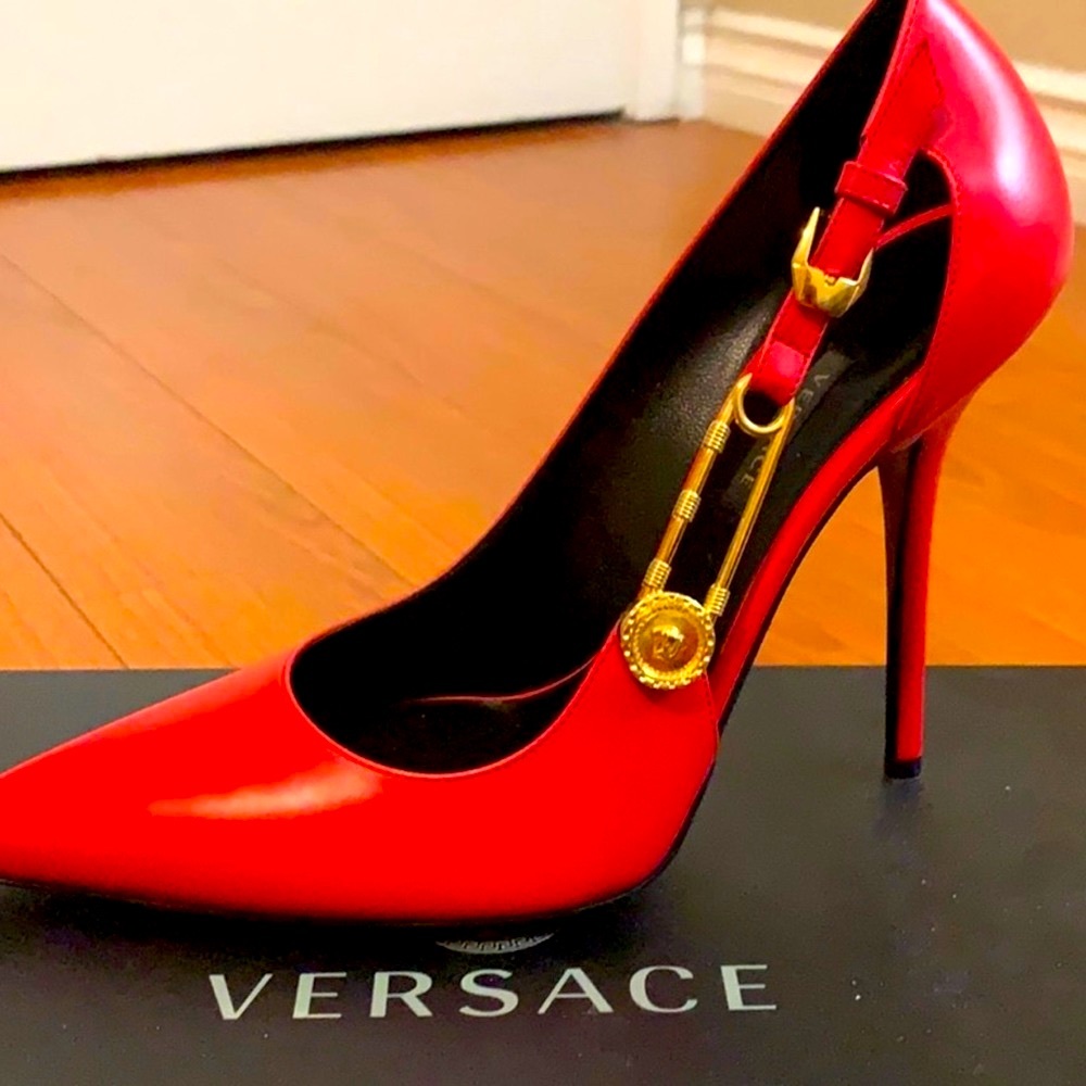 Authentic Versace Red Medusa Pin Heels. Brand New Never worn